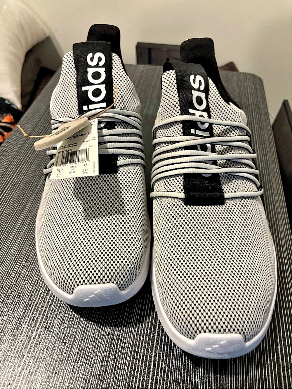 adidas Lite Racer Adapt 7.0 Wide Athletic Shoes Black & White US 12.5